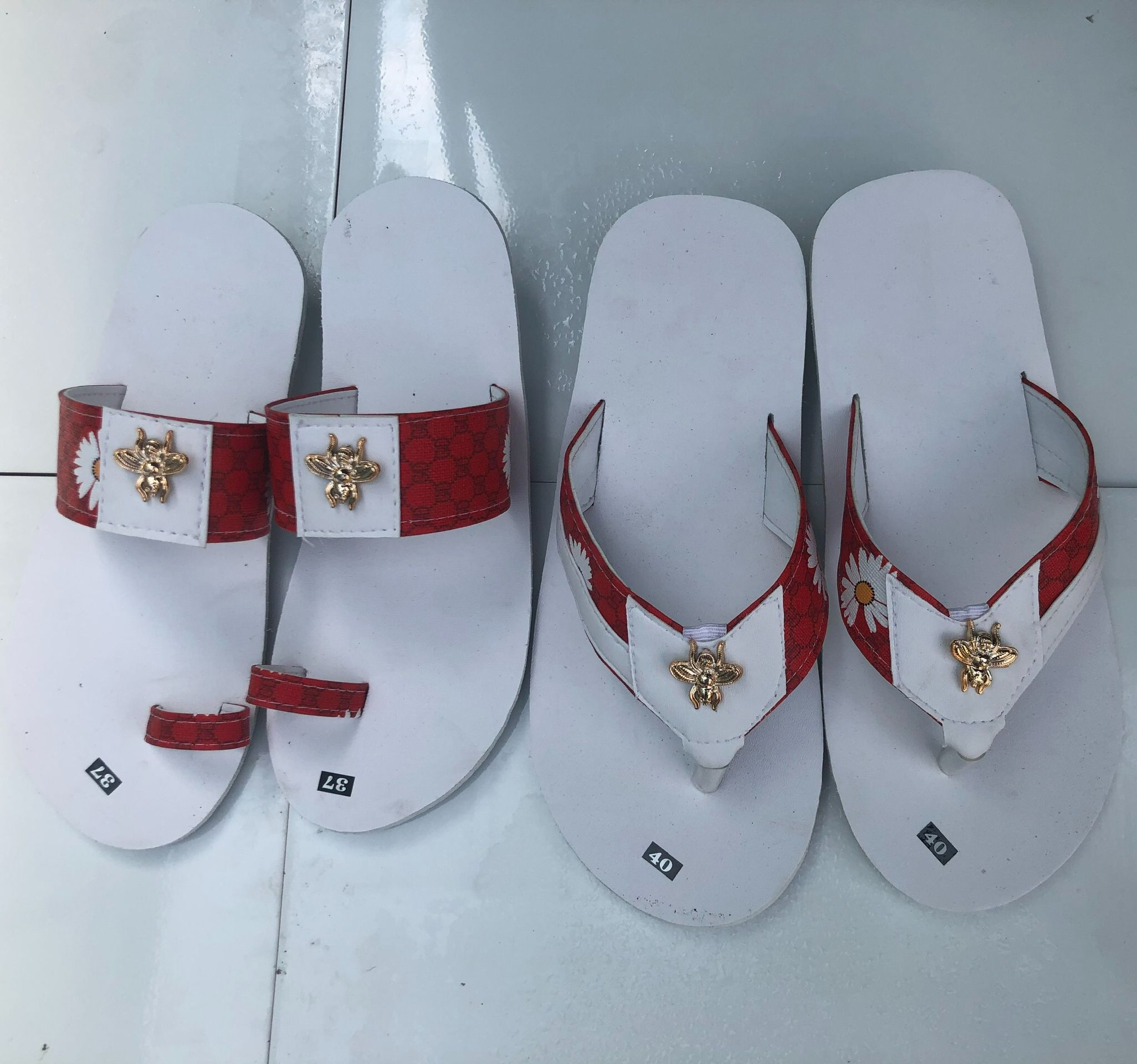[FREESHIP + HOÀN TIỀN 50K] Dép cặp nam nữ ( đế trắng quai trắng đỏ ) size từ 35 đến 43