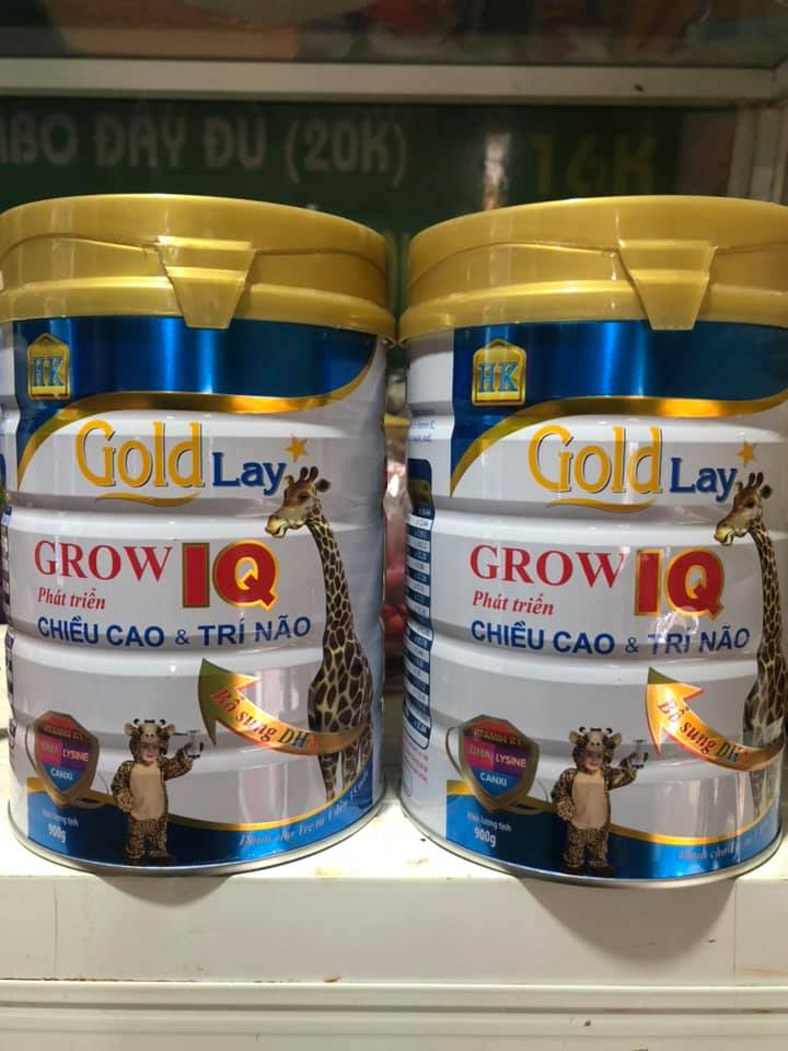 Combo 2 lon SỮA TĂNG TRƯỞNG CHIỀU CAO GROW IQ GOLDLAY LON 900G DATE MỚI