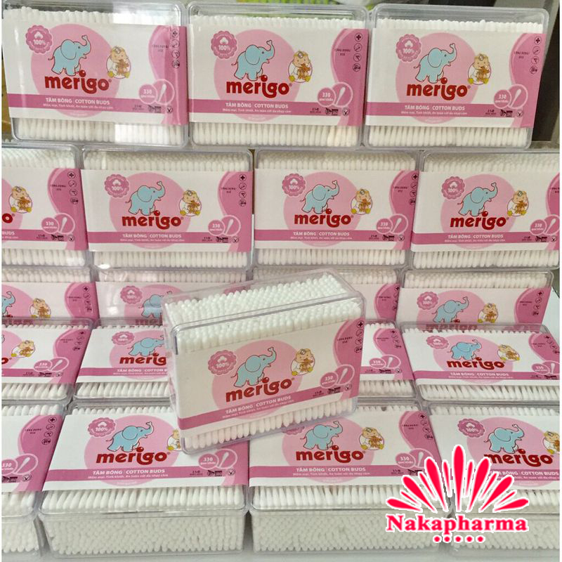 Tăm bông que nhỏ Merigo cho bé - Hộp 330 que