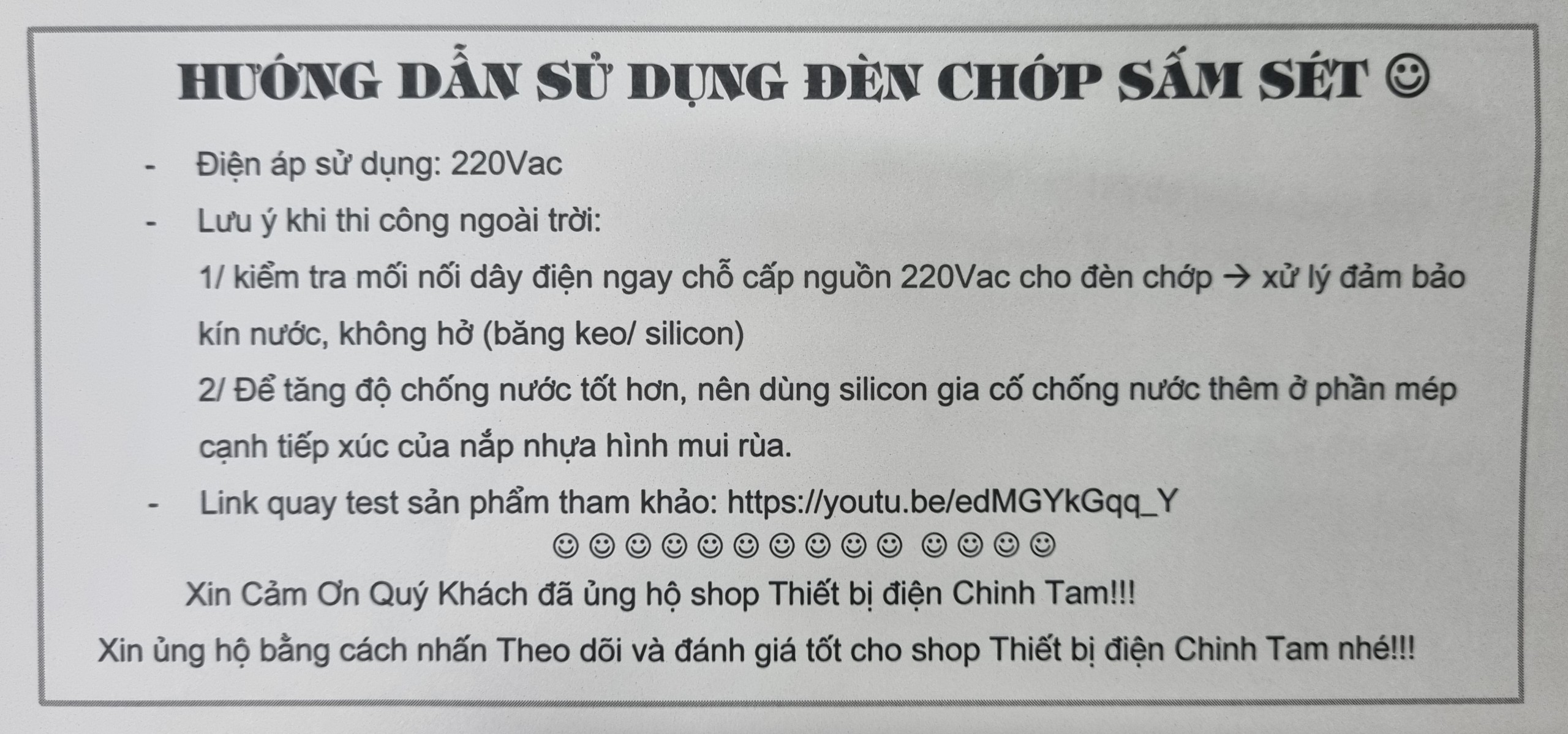 Combo 10 đèn chớp sấm sét flash lamp 220Vac màu trắng