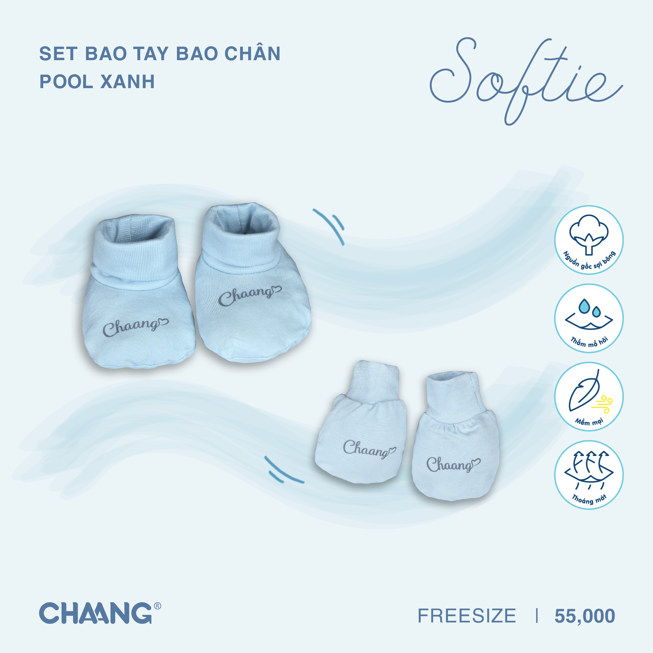 [CHAANG] Set bao tay bao chân cho bé sơ sinh Pool CHAANG