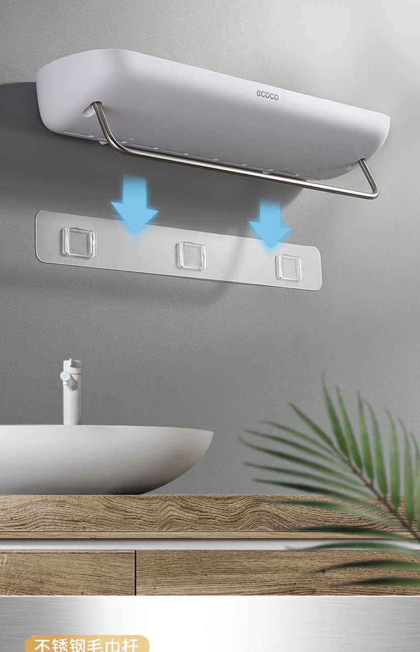 Kệ treo đồ nhà tắm, nhà bếp Ecoco E1923 có móc