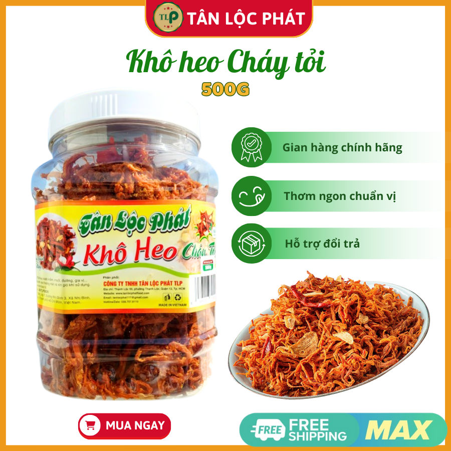 KHÔ HEO CHÁY TỎI TÂN LỘC PHÁT HŨ 500G