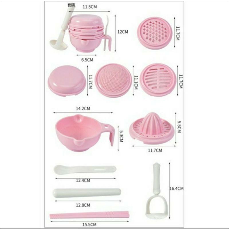Bộ dụng cụ chế biến ăn dặm 10món cho bé