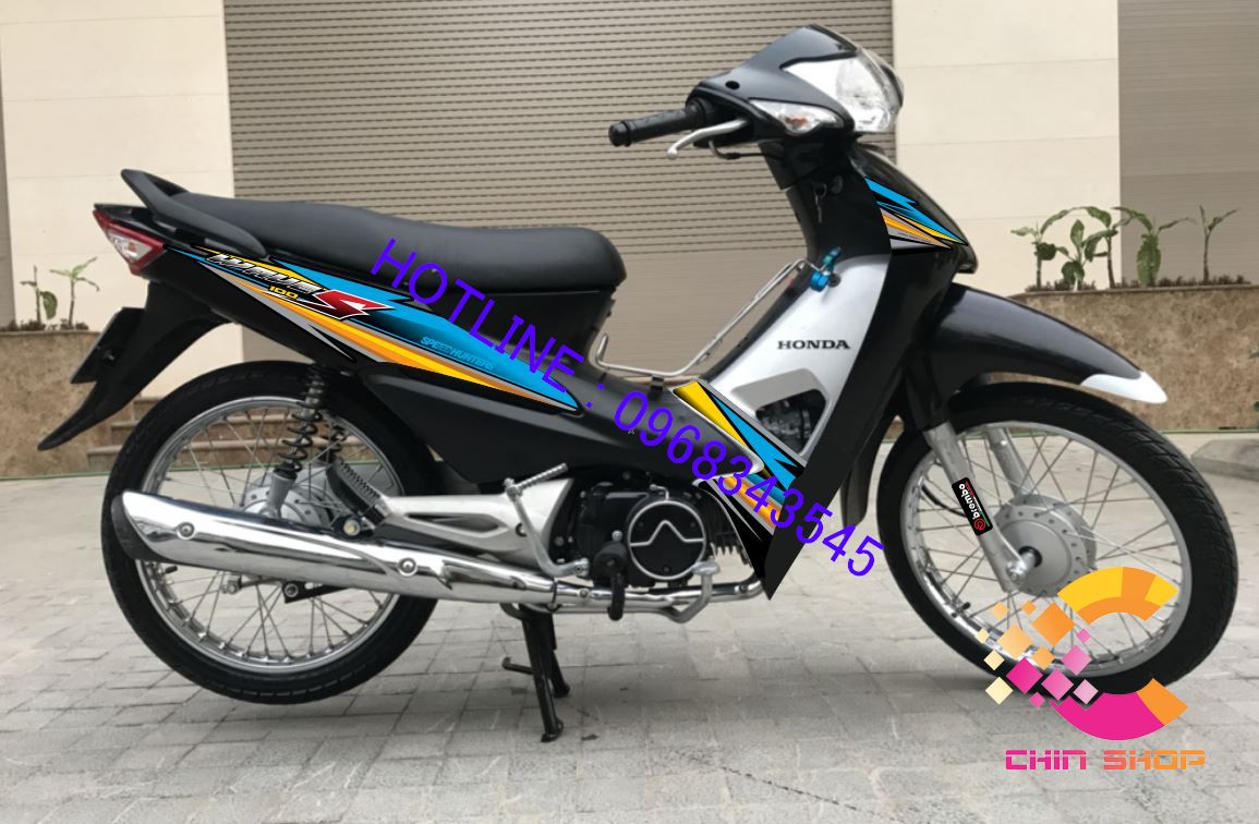 Tem Rời WAVE ALPHA 100 &50cc S Xanh Lục Vàng ( Tem 3 Lớp  Nước Chống Bay Màu 612285)