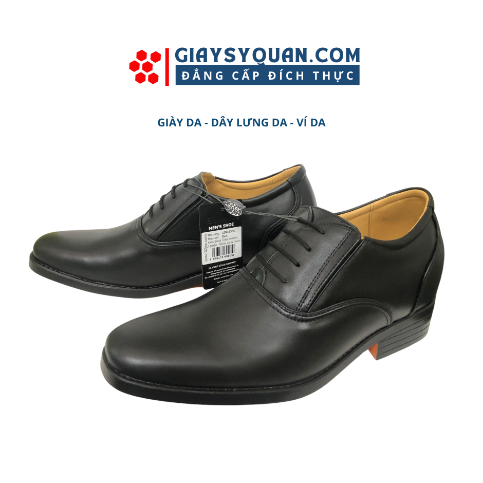 Giày tăng chiều cao cấp tướng tây nam đế cao không dây da bò mã 535c