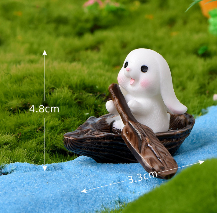 [HCM]Mô hình gia đình thỏ làm nông trang trí tiểu cảnh chậu cây terrarium sen đá