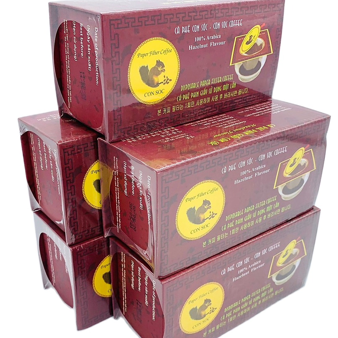 Cà phê phin giấy Con Sóc hộp Tím( Combo 5 hộp)