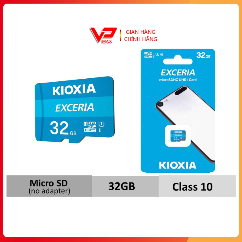 Thẻ nhớ Micro SD 32GB class 10 Kioxia (Toshiba) siêu tốc độ 100Mb/s dùng cho điện thoại camera, thẻ nhớ micro, thẻ nhớ camera - vpmax - thẻ nhớ 32gb, thẻ nhớ điện thoại, thẻ nhớ micro sd, thẻ nhớ camera