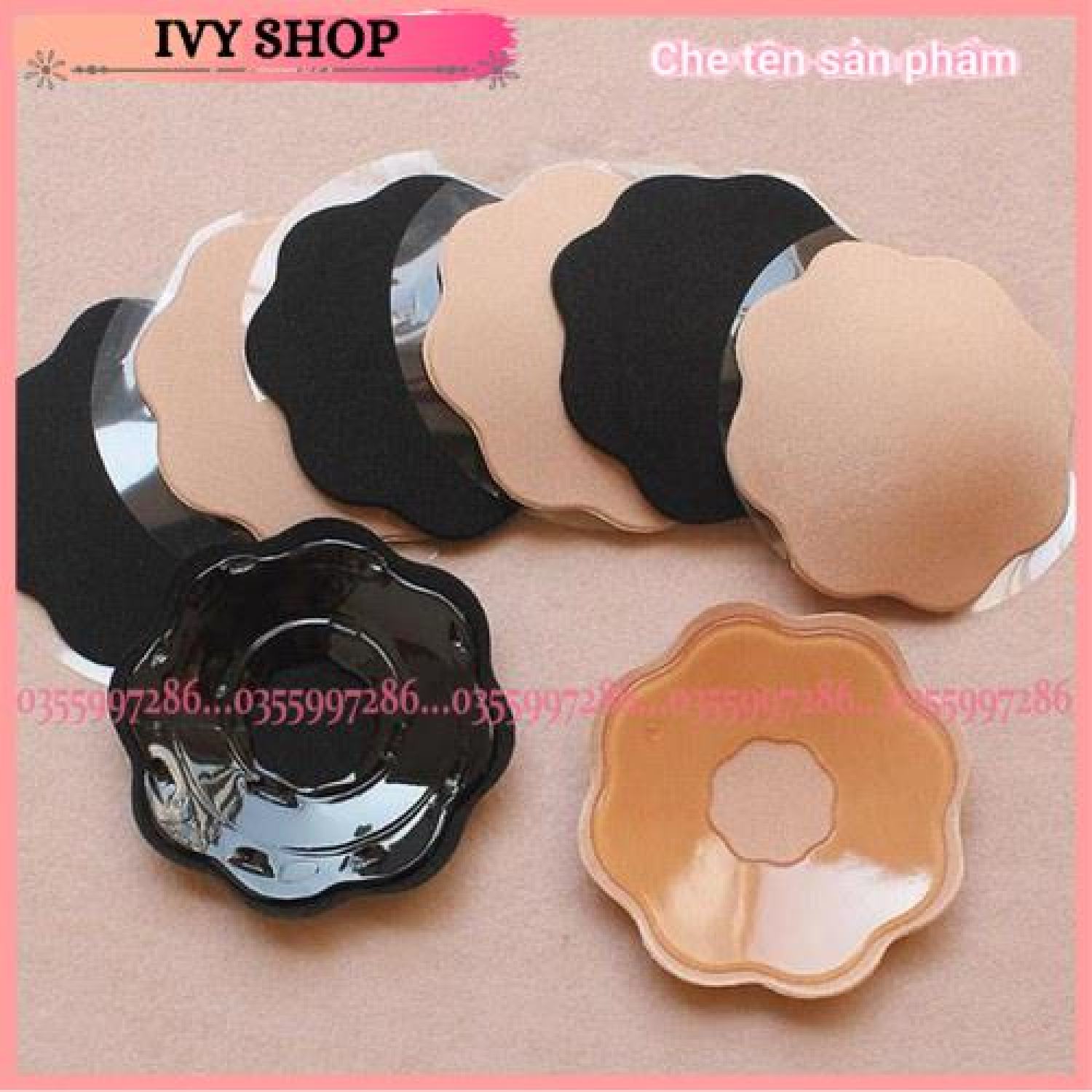 Miếng dán ngực, dán nhũ hoa, dán đầu ti sexy hình hoa mai mềm mại md11.- 1 cặp