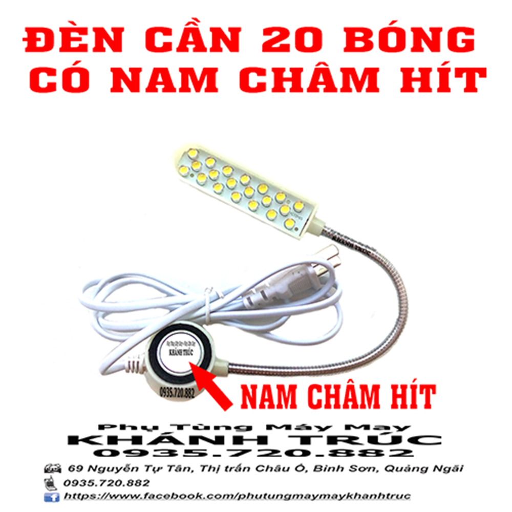 Đèn cần 20 bóng có nam châm hít dùng cho máy may công nghiệp và gia đình