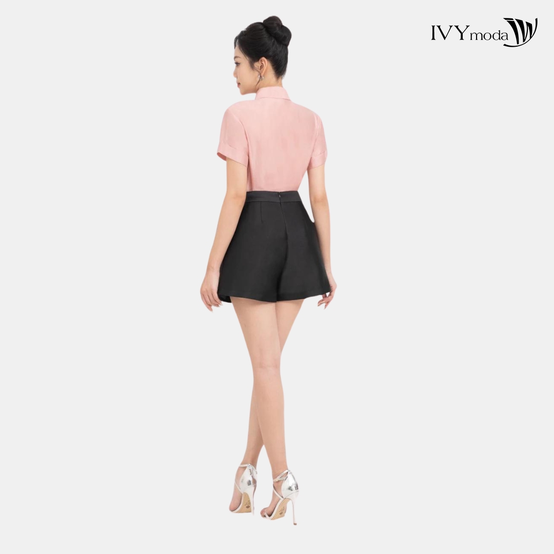 Áo sơ mi lụa thêu hoa IVY moda MS 16M7764