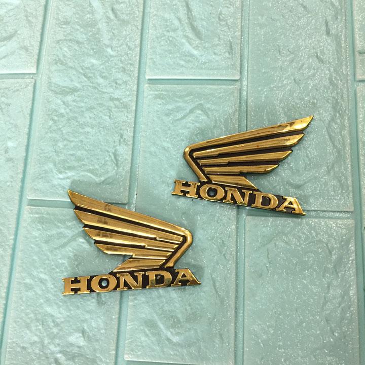 [UU ĐÃI LỚN ] Bộ tem logo nổi cánh én HONDA màu VÀNG