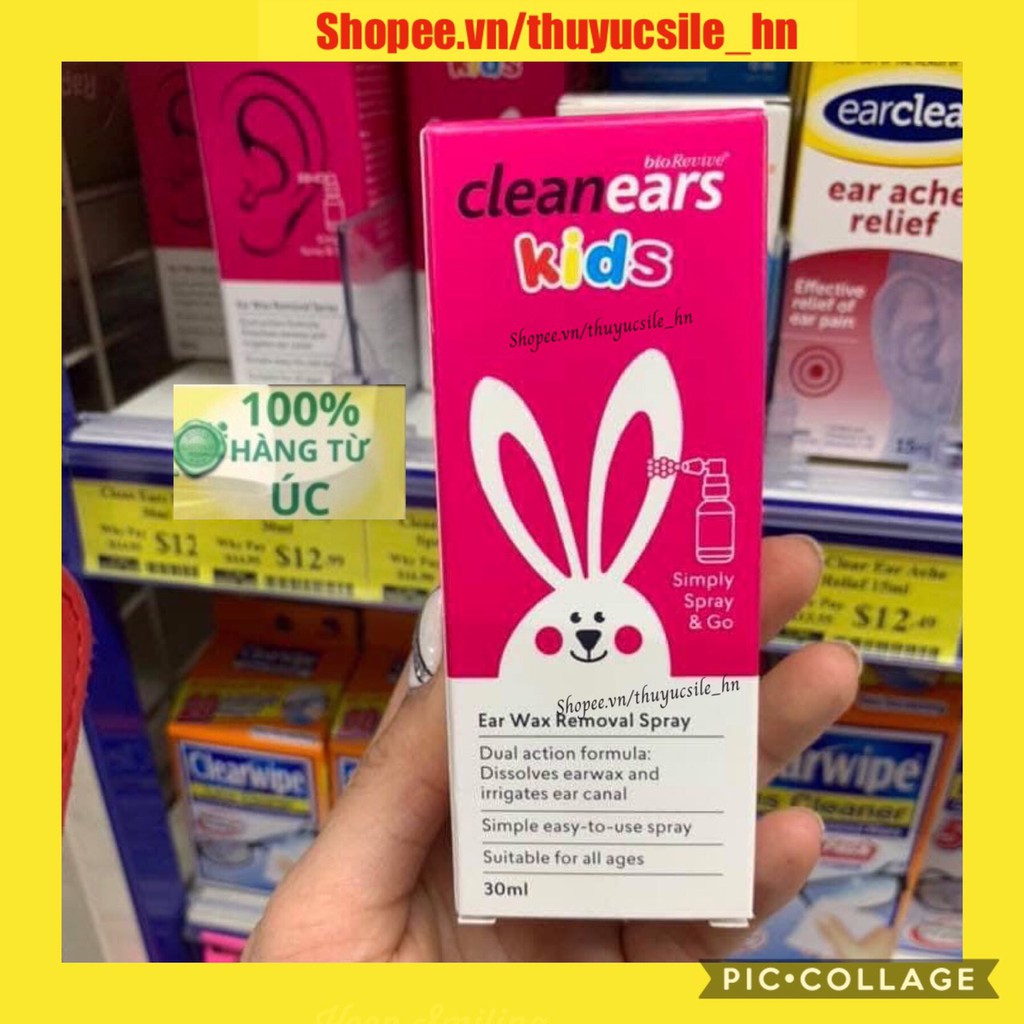 [Date new] Xịt Tan Ráy Tai Cho Bé Cleanears Kids 30ml