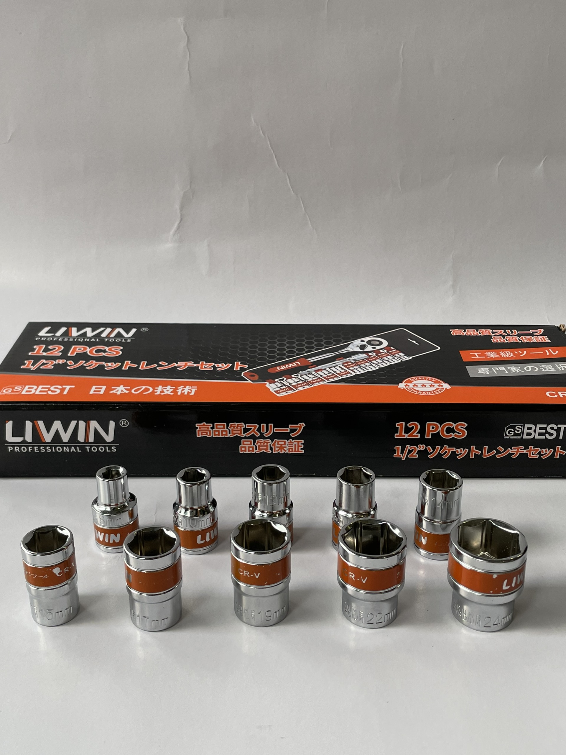Bộ típ vặn ốc tự động 1/2 12 món Liwin Japan ( Tặng cần siết L )