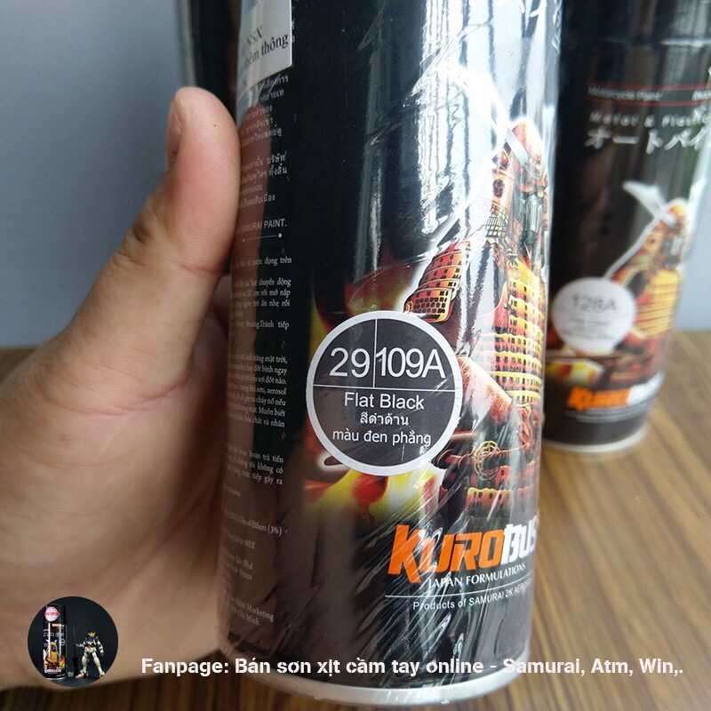 Sơn samurai combo màu đen nhám 109A
