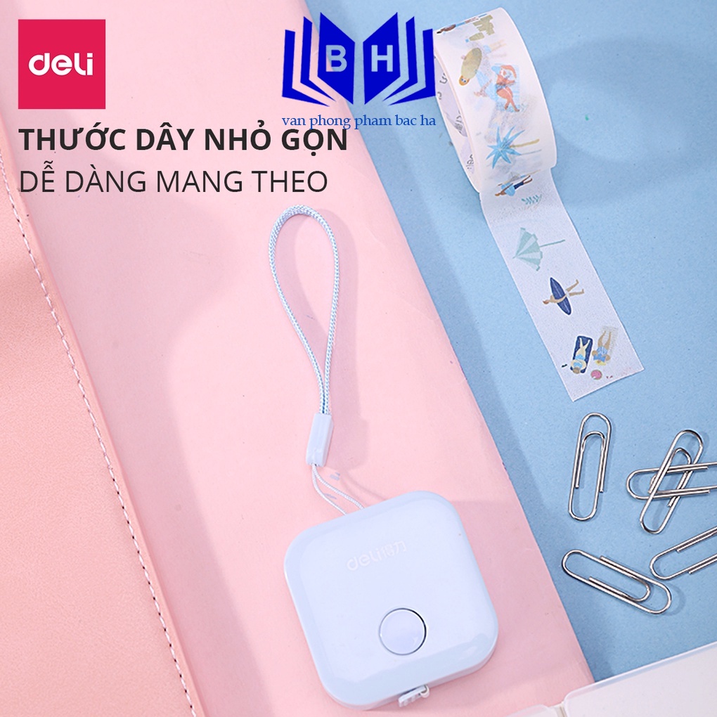 Thước dây cuộn Deli - 1.5m  - 79650 ( màu ngẫu nhiên )