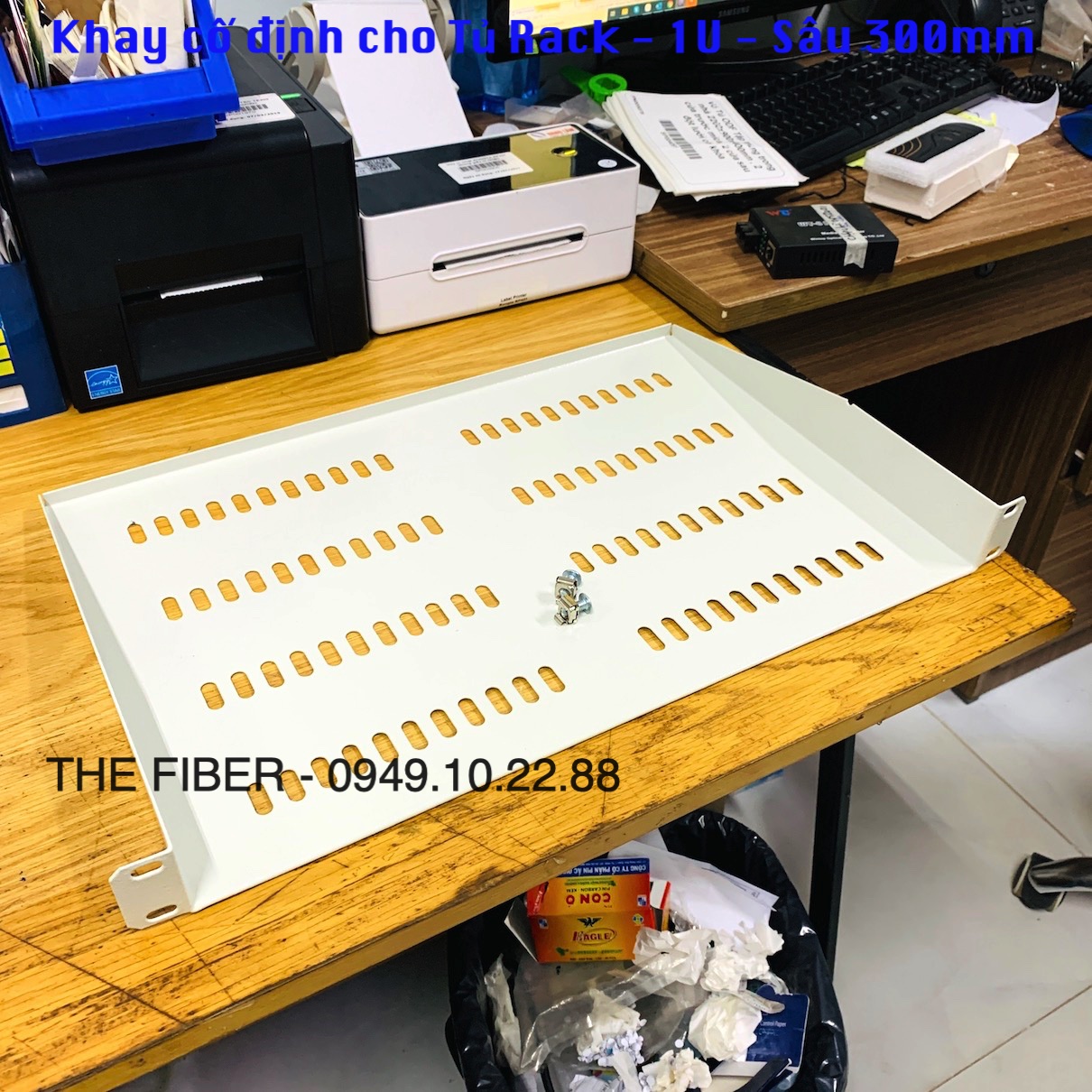 Khay cố định 1u cho tủ rack - sâu 300mm