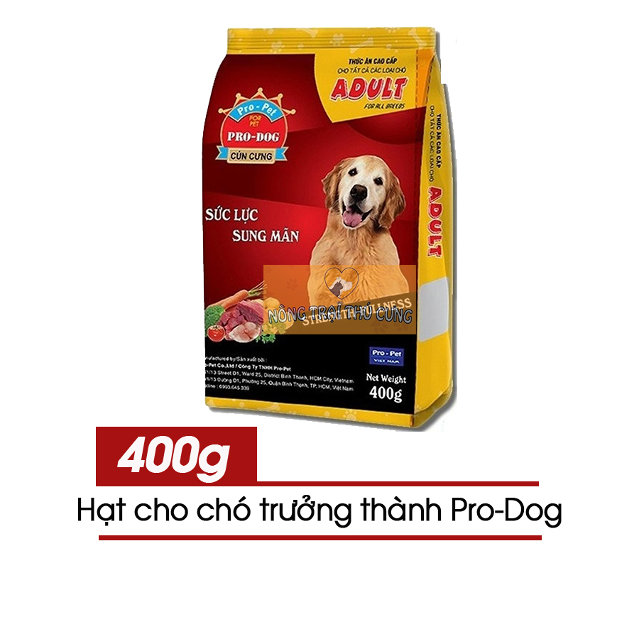 Thức ăn hạt cho chó lớn pro dog 400g - vị thịt gà -