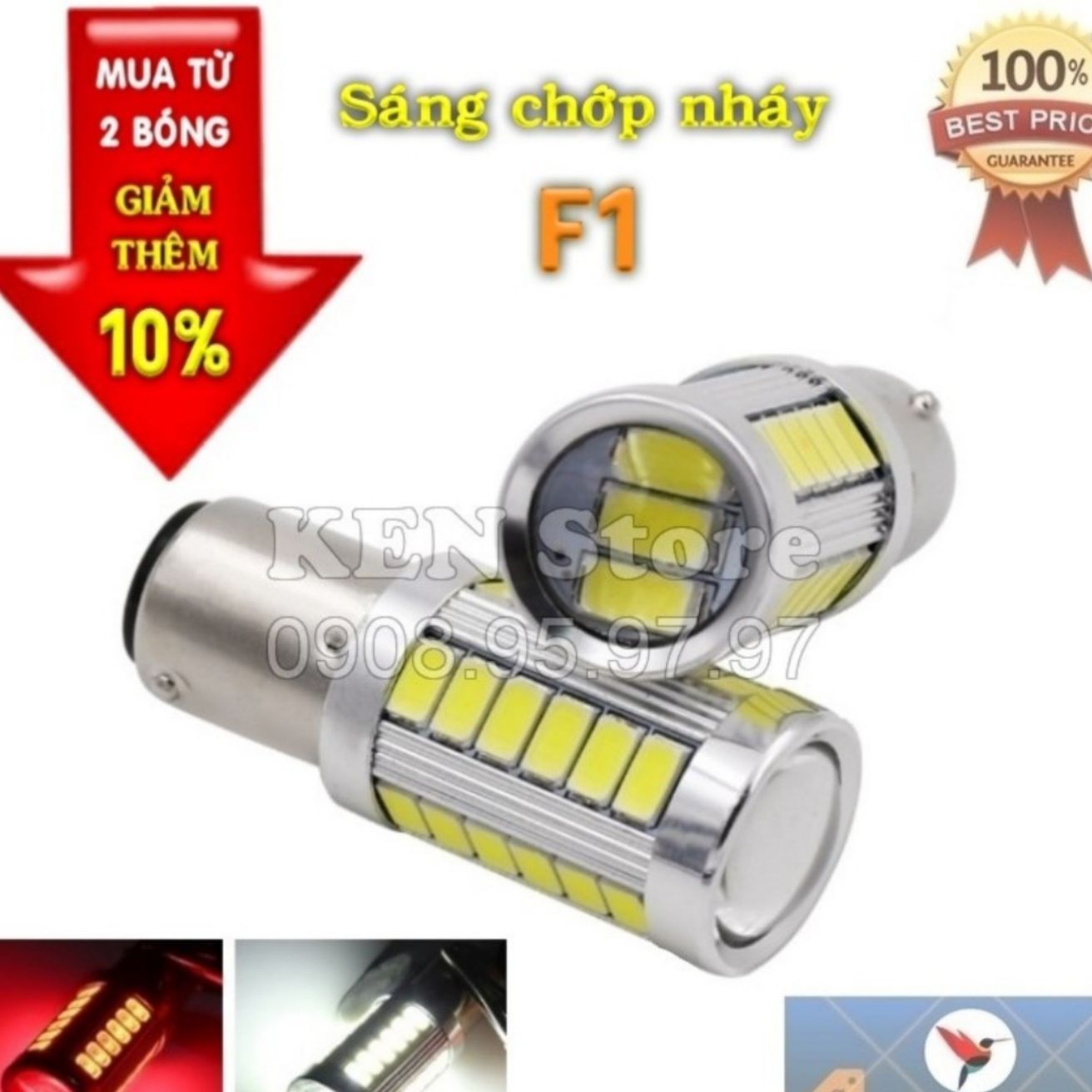 1 BÓNG ĐÈN LED STOP HẬU XE MÁY ÔTÔ NHẤP NHÁY SIÊU ĐẸP ĐỒ CHƠI XE MÁY