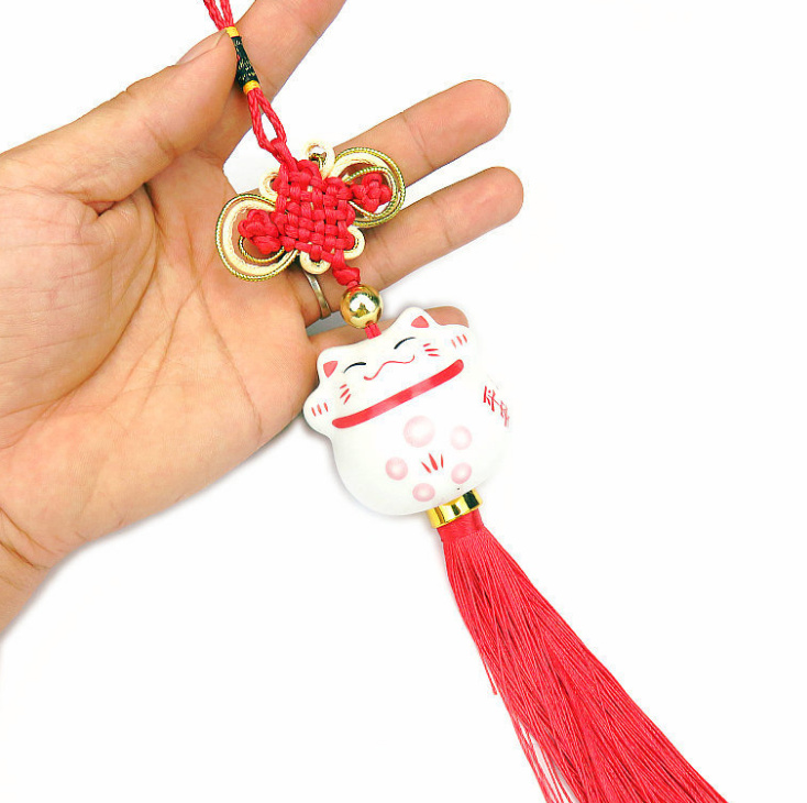 [HCM]Móc khoá mèo thần tài đá sứ - loại lớn