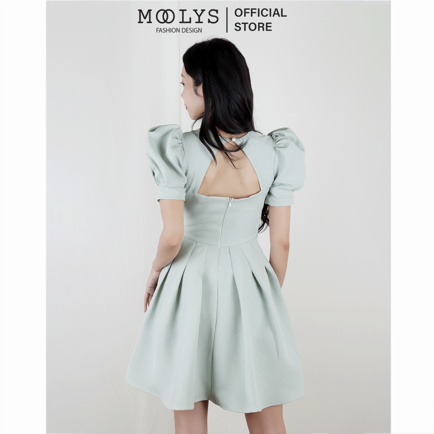 Đầm xoè dự tiệc tay phồng Moolys MD008