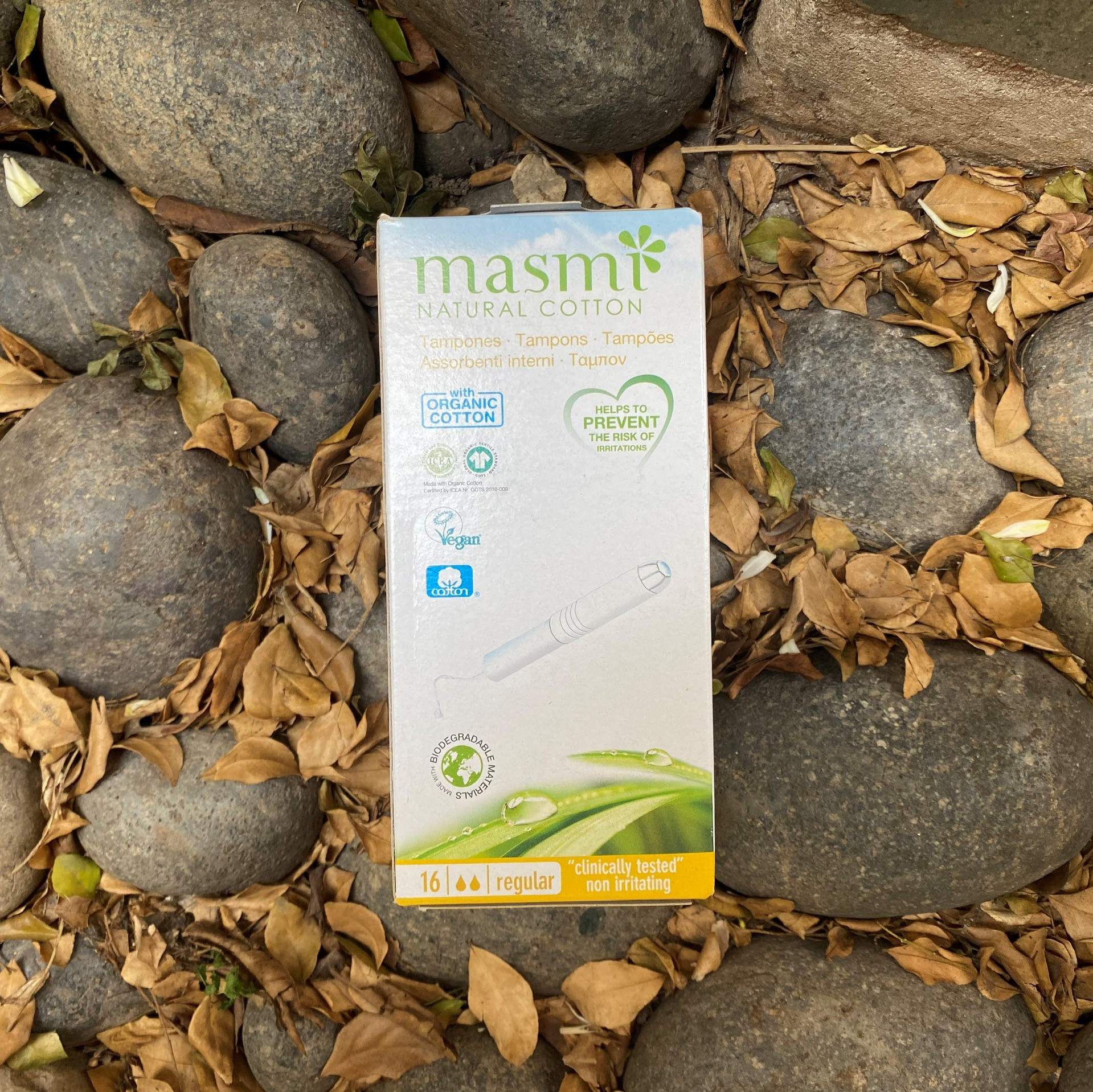 Tampon có cần đẩy 2 giọt hữu cơ Masmi 16m