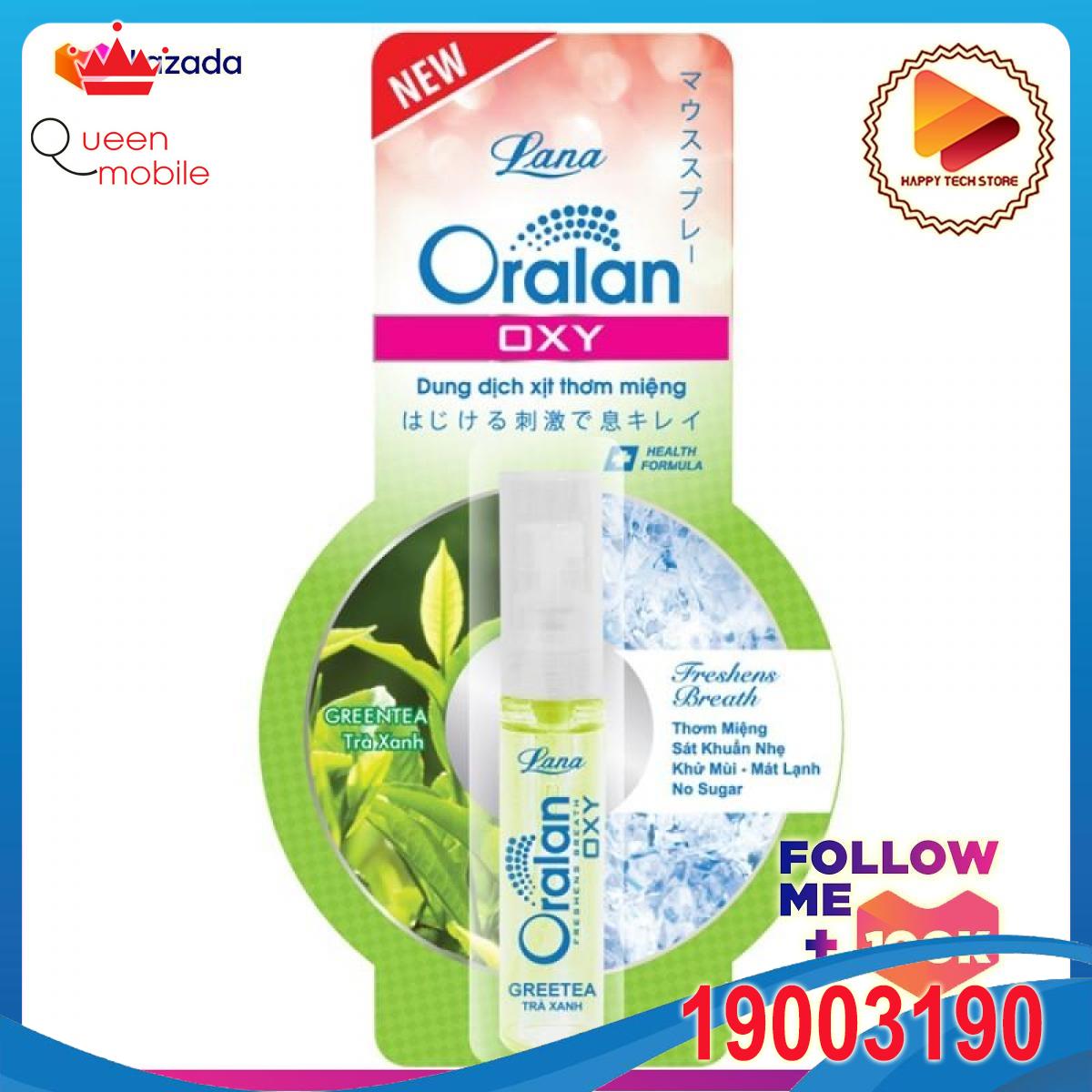 XỊT THƠM MIỆNG ORALAN OXY GREEN TEA - TRÀ XANH 8ML