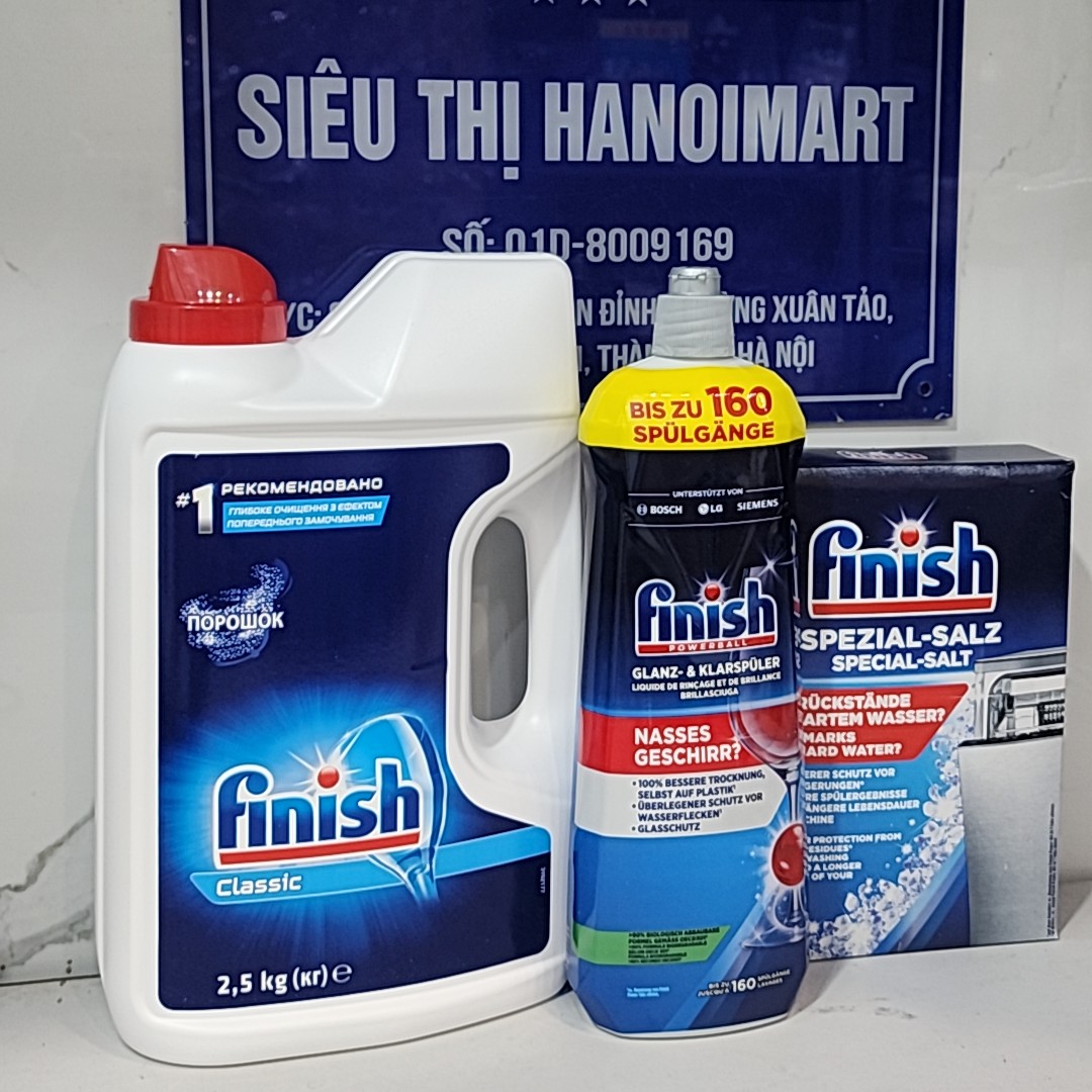 Combo: Bột rửa bát Finish 2.5kg hoặc Muối Finish 1.2kg hoặc Nước làm bóng Finish 800ml boruabat botruabatfinish botfinish botruachen botruafinish botruachenfinish