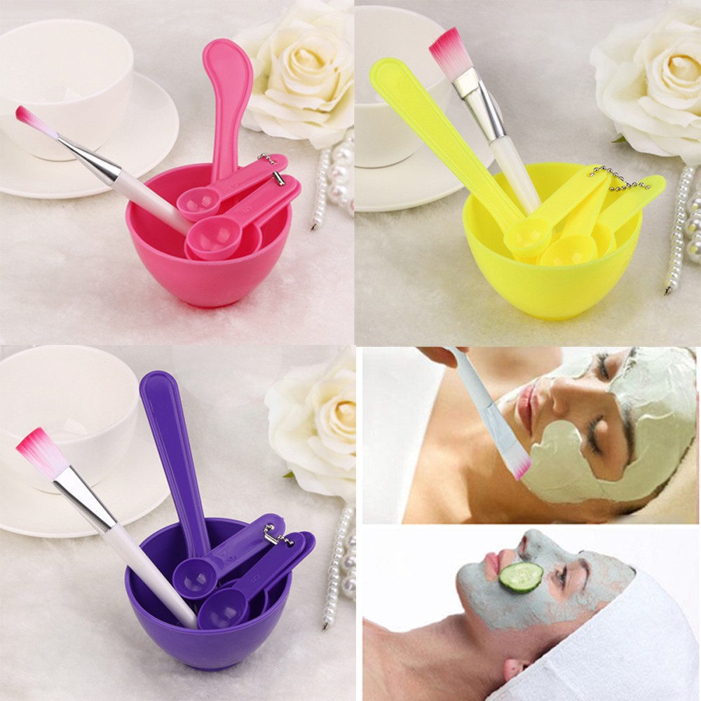 [HCM]Bộ Dụng Cụ Chén Cọ Muỗng Trộn Mặt Nạ Đắp Mặt Tại Nhà 4in1 Tiện Lợi - Dụng Cụ Chăm Sóc Da Spa Tại Nhà