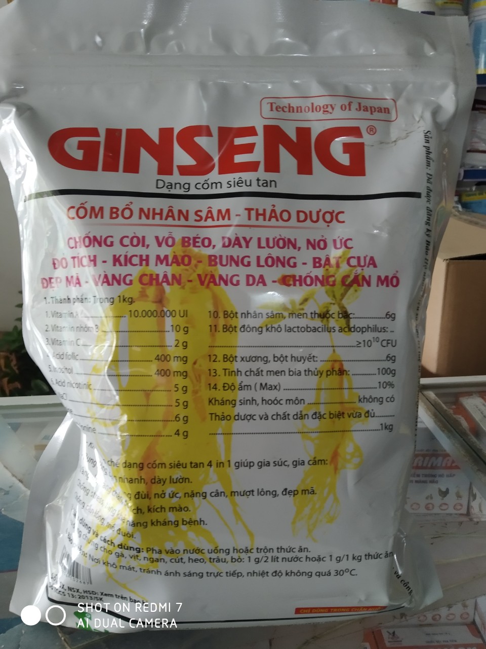 Ginseng- Nhân sâm cho vật nuôi 100g