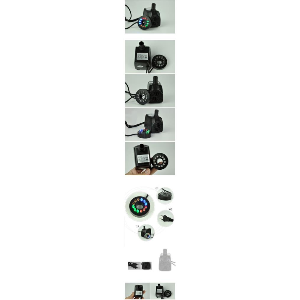 [10W,12 led] Máy Bơm Nước Chìm,Hồ Cá Hòn Non,Bộ Thác Nước, có 12 đèn led đổi màu