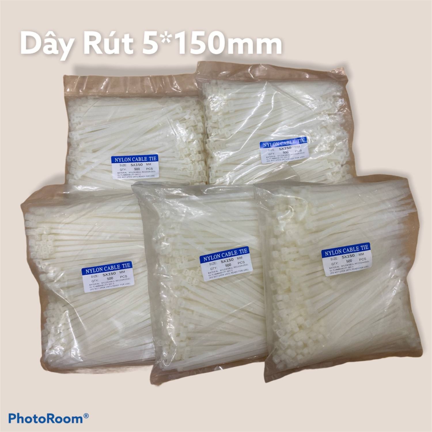 Dây rút nhựa 5*150mm ( ĐÓNG GÓI 1 BỊCH GỒM 500 SỢI DÂY RÚT )