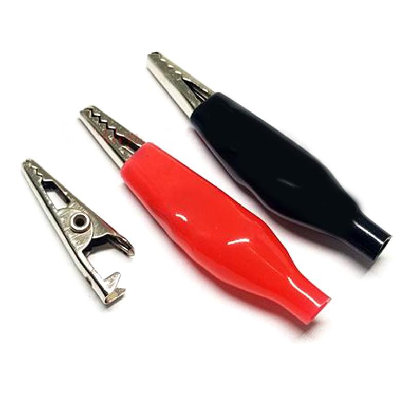 Kẹp cá sấu cỡ trung đầu đỏ đen 3.5cm (bộ 4 cái)
