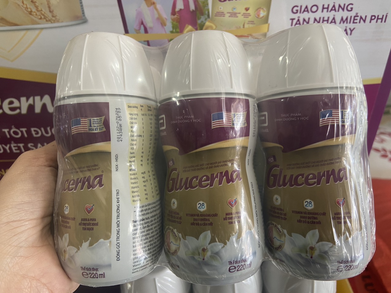 Lốc 6 chai sữa nước Abbott Glucerna 220ml HSD mới