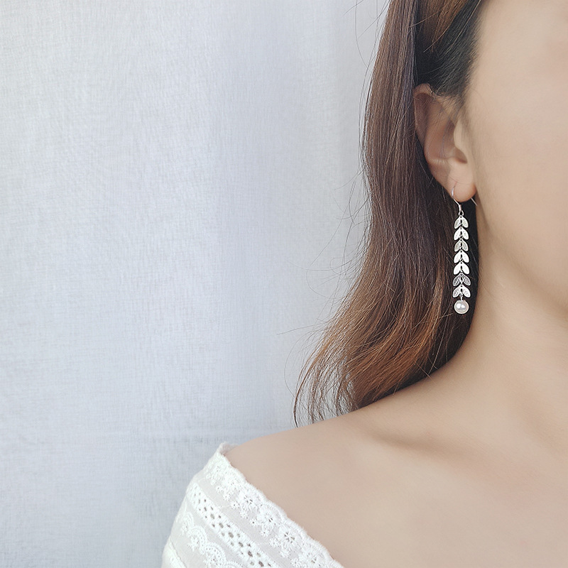 Hoa tai ngọc trai hoa tai ngọc trai dài hoa tai ngọc trai đẹp - Bảo hành vĩnh viễn không đen và không gỉ sét