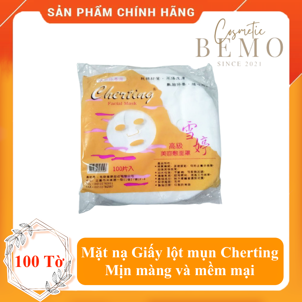 Mặt nạ giấy lột mụn Cherting 100 miếng siêu tiện dụng, dùng đắp mặt, lột mụn, mịn màng và mềm mại