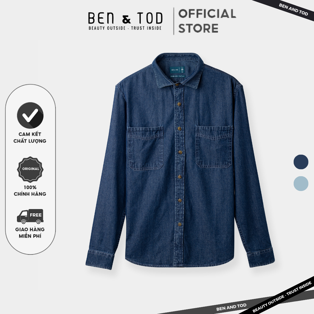 Áo sơ mi Form REGULAR R1622BB106 BEN & TOD  Denim basic trẻ trung thoáng mát thanh lịch
