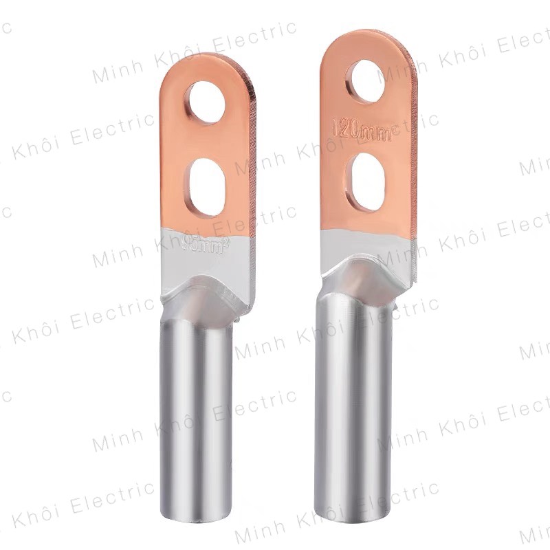 Cos đồng nhôm 2 lỗ, đầu cos đồng nhôm hai lỗ loại dày chất lượng cao, đầu cos xử lý đồng nhôm 2 lỗ