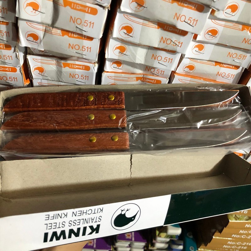 HỘP 12 DAO cắt trái cây cán gỗ - Siêu bén
