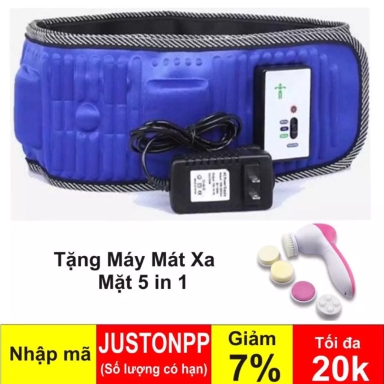 Máy matxa rung đánh tan mỡ bụng tặng kèm Matxa mặt
