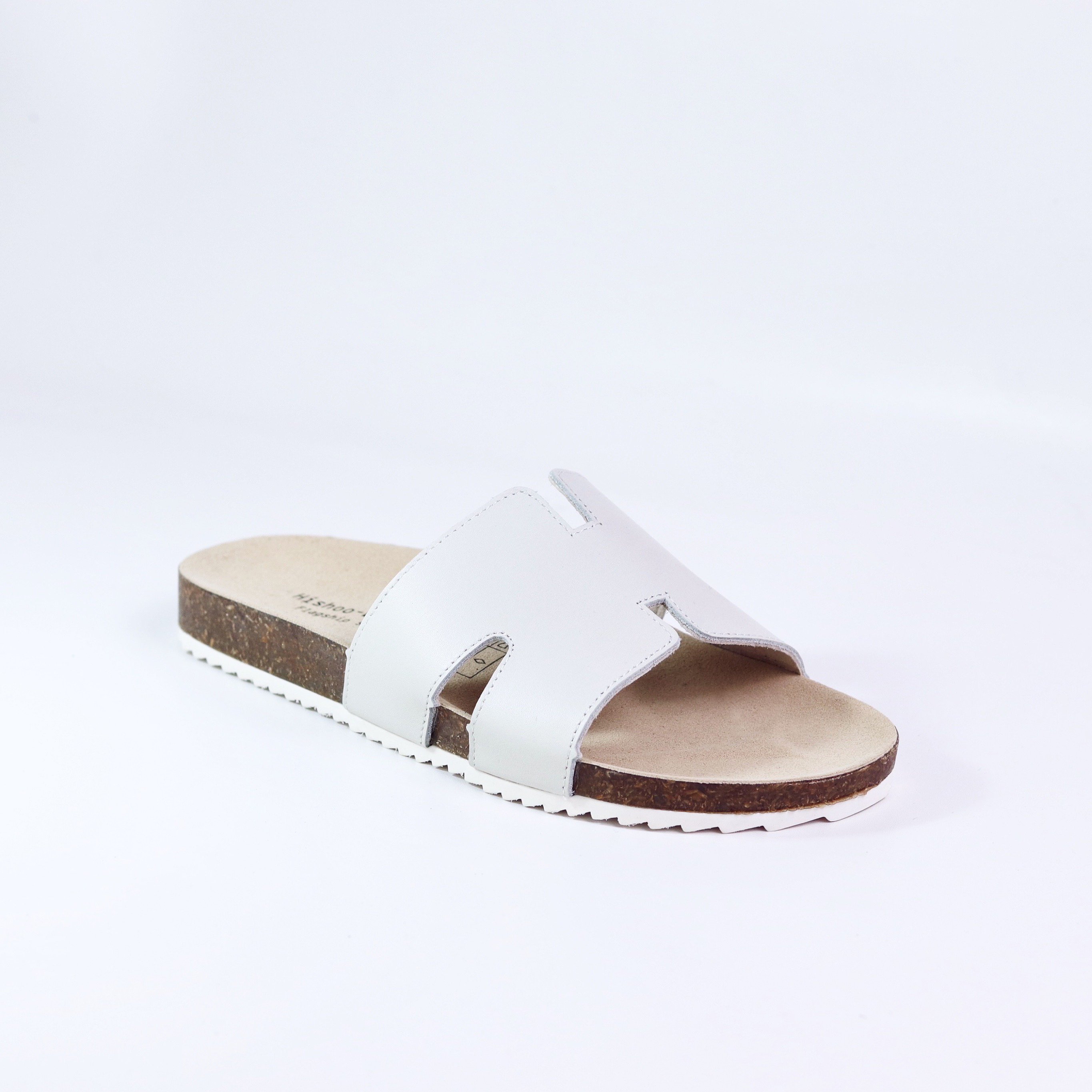 Dép đế trấu birken nam nữ unisex Da bò sáp quai ngang chữ H bigsize 35 - 43 chính hãng Hishoo M095