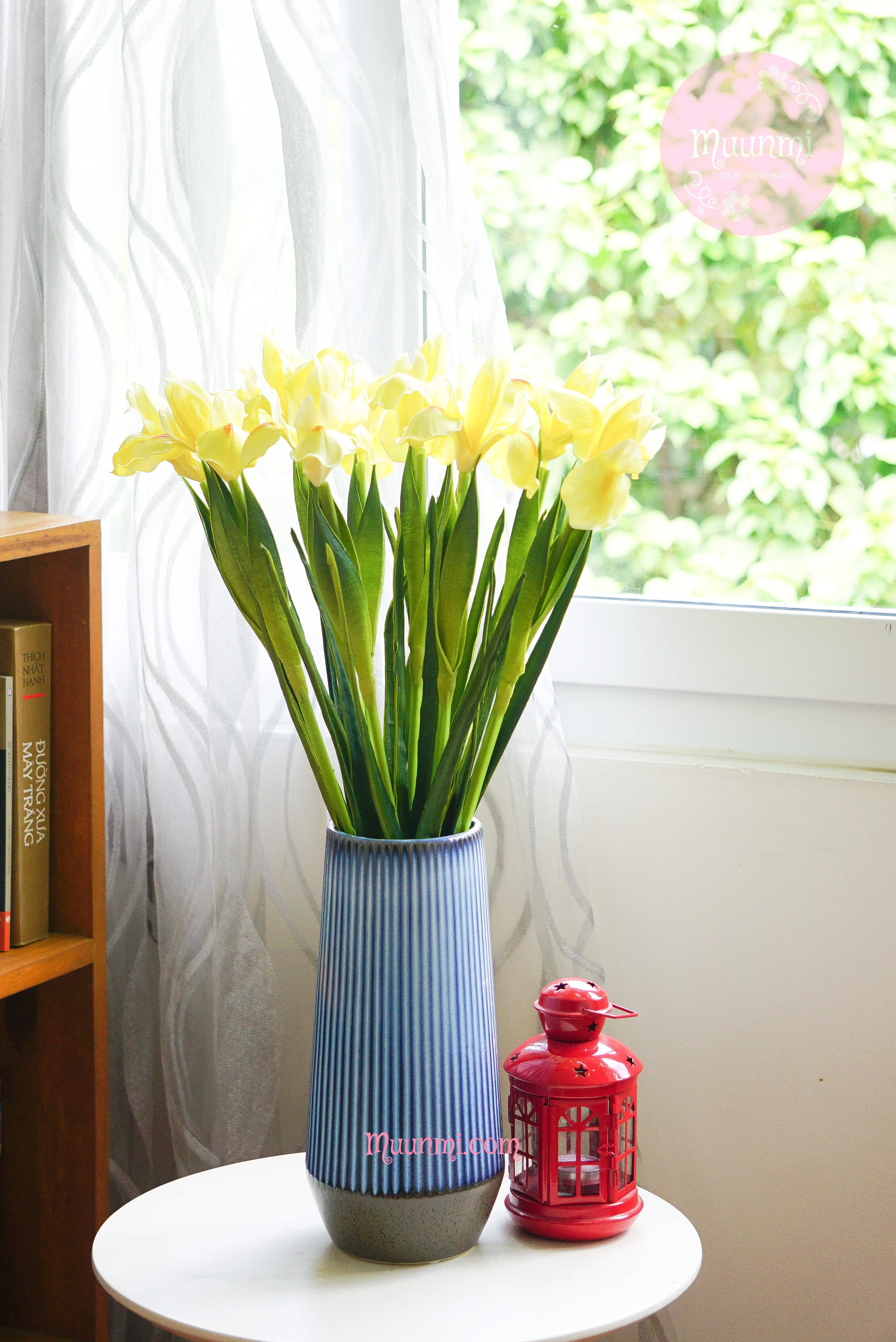 Hoa lụa 🌸 | Hoa DIÊN VĨ đẹp nhẹ nhàng thanh nhã ( 2 màu Vàng + Trắng)