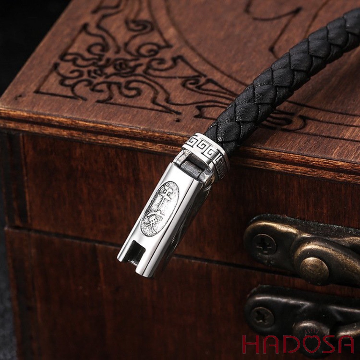 [HCMC] Thai men's leather bracelet with silver