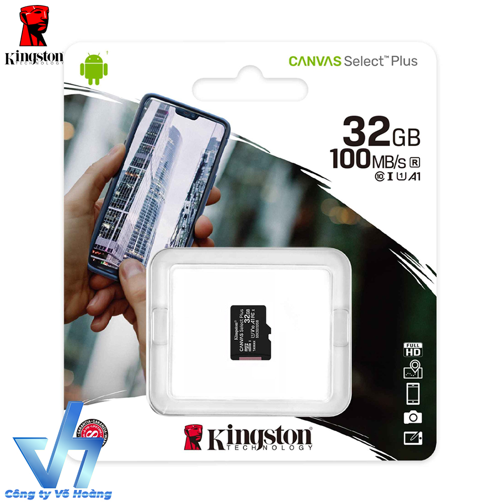 Thẻ nhớ Kingston 32GB microSDHC Canvas Select 100R CL10 UHS-I