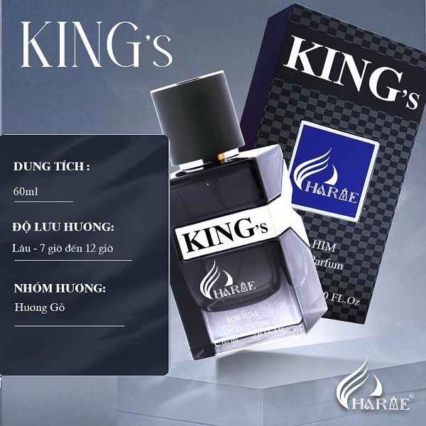 [HCM]Nước hoa nam KING – NHẸ NHÀNG, NAM TÍNH (60ML)