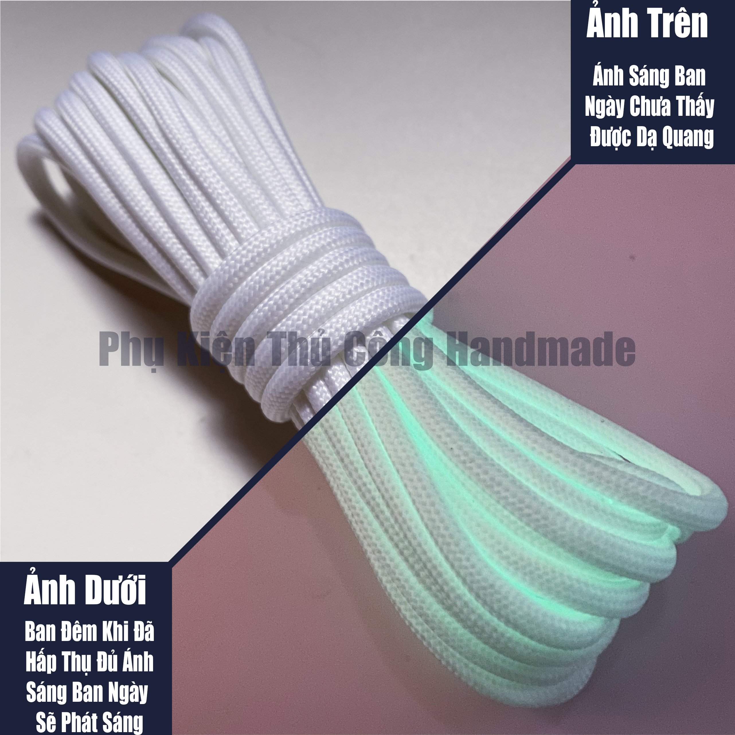 Dây Dù Paracord Dạ Quang Phản Dạ Quang Kết Hợp