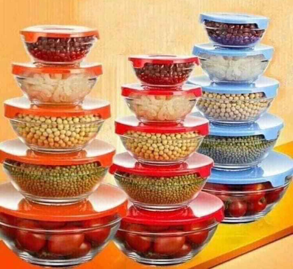 Bộ bát thủy tinh 5 món có nắp