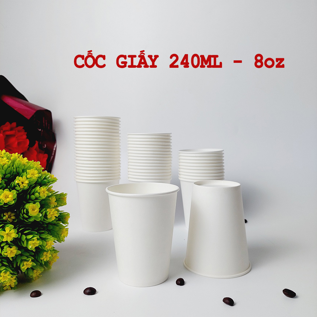 500 chiếc cốc giấy 240ml - 8oz ly giấy cafe NHẬP KHẨU HÀN QUỐC