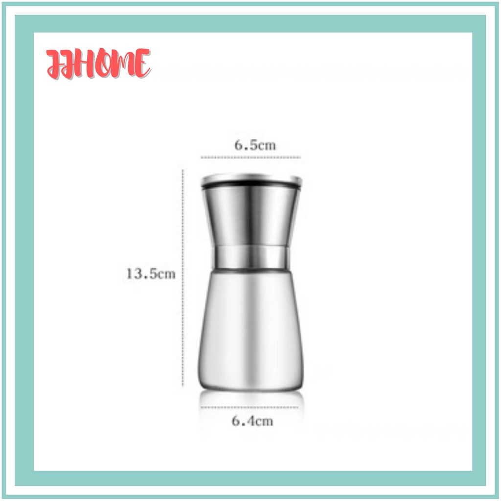 Lọ xay tiêu dáng thấp nắp inox 304